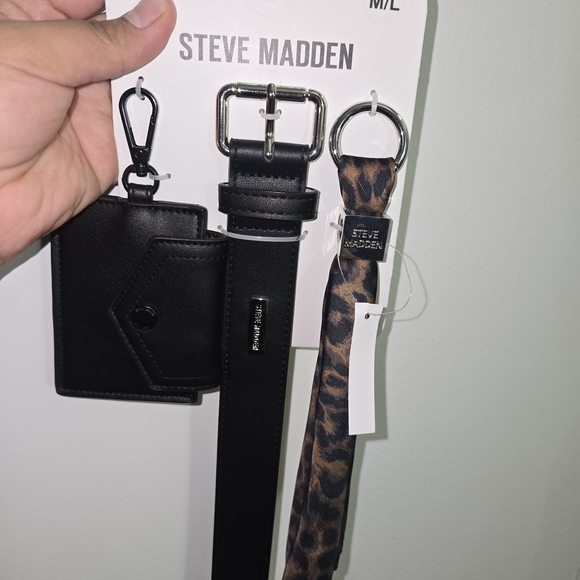 Steve Madden Black Men's Wallet and Belt Set - Picture 2 of 6